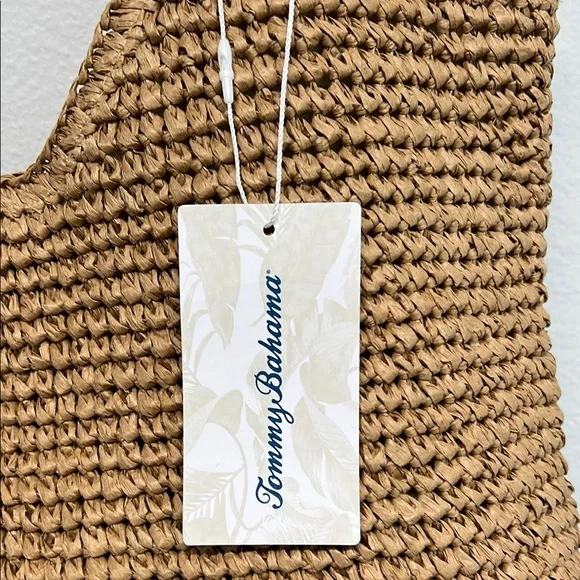 🌾 Tommy Bahama Tan Hobo Bag with Tassel - Picture 3 of 13